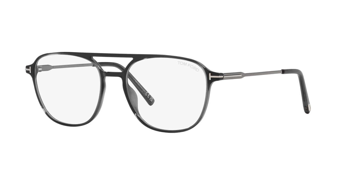 Tom Ford FT5874-B Grey Striped / Shiny Dark Ruthenium 889214415738