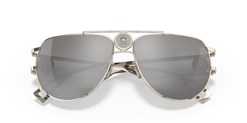 0VE2225 - Versace - (Pale Gold) Light Grey Mirror Silver - 60 - 15 - 140 MM - Ardor Eyewear 8056597220200