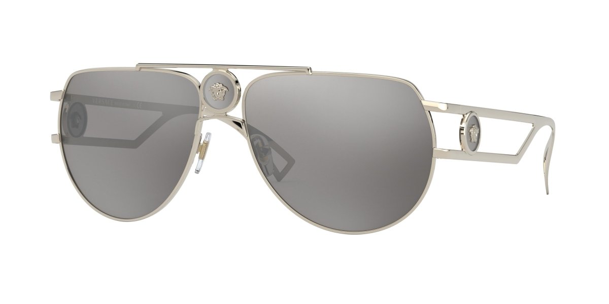 0VE2225 - Versace - (Pale Gold) Light Grey Mirror Silver - 60 - 15 - 140 MM - Ardor Eyewear 8056597220200