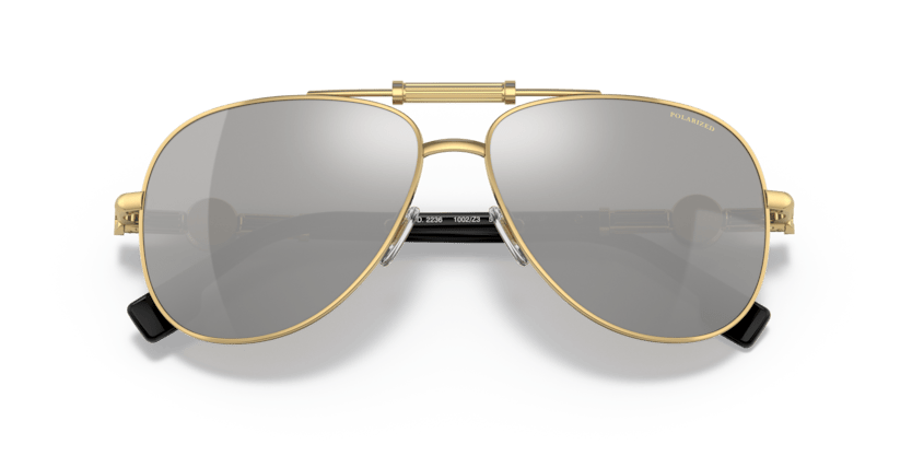 0VE2236 - Versace - (Gold) Polarized Grey Mirror Silver Polarized - 59 - 14 - 140 MM - Ardor Eyewear 8056597555463