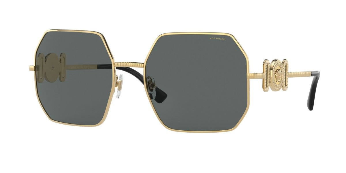 0VE2248 - Versace - (Gold) Polar Dark Grey Polarized - 58 - 19 - 145 MM - Ardor Eyewear 8056597684347