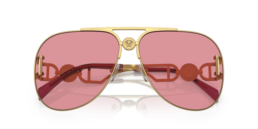 0VE2255 - Versace - (Gold) Pink Mirror Internal Silver - 63 - 13 - 145 MM - Ardor Eyewear 8056597861052