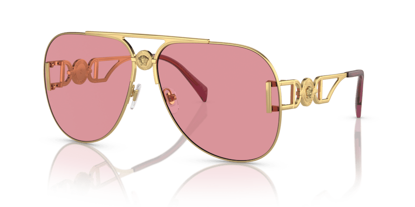 0VE2255 - Versace - (Gold) Pink Mirror Internal Silver - 63 - 13 - 145 MM - Ardor Eyewear 8056597861052