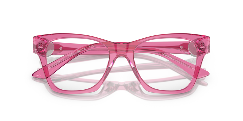 Transparent Pink - 0VE3341U 8056597892919 Versace Eyeglasses Woman Irregular