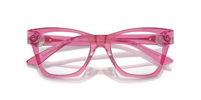 Transparent Pink - 0VE3341U 8056597892919 Versace Eyeglasses Woman Irregular
