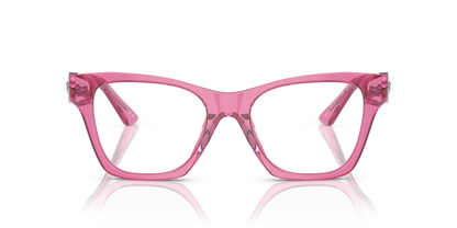 Transparent Pink - 0VE3341U 8056597892919 Versace Eyeglasses Woman Irregular