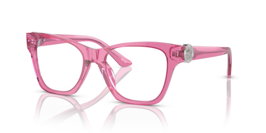 Transparent Pink - 0VE3341U 8056597892919 Versace Eyeglasses Woman Irregular