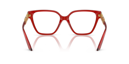Transparent Red - 0VE3358B 8056262018880 Versace Eyeglasses Woman Irregular