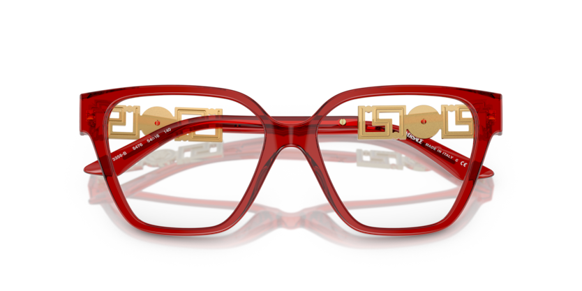 Transparent Red - 0VE3358B 8056262018880 Versace Eyeglasses Woman Irregular