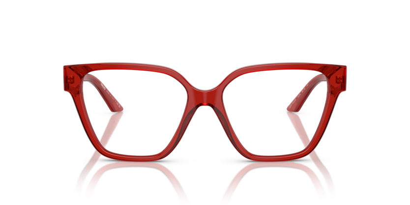 Transparent Red - 0VE3358B 8056262018880 Versace Eyeglasses Woman Irregular