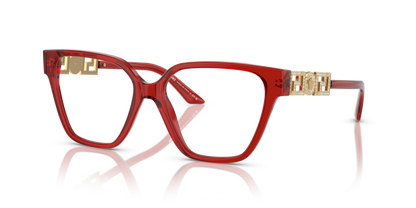 Transparent Red - 0VE3358B 8056262018880 Versace Eyeglasses Woman Irregular