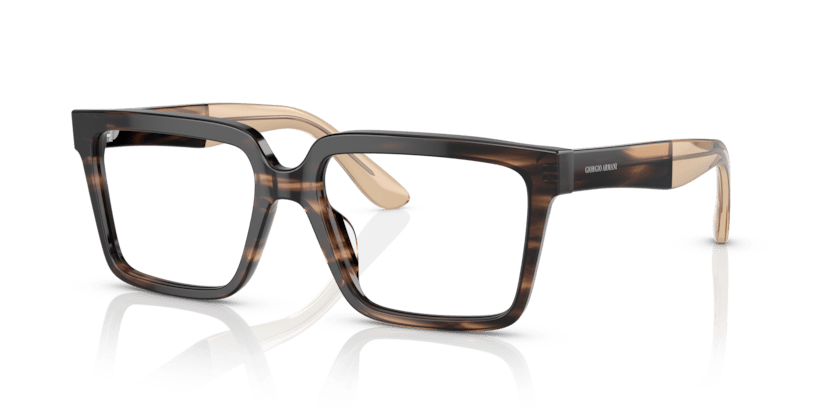 0AR7230U - Giorgio Armani - Brown - (Shiny Striped Brown 5958) - 55 - 17 - 145 MM - Ardor Eyewear 8056597753395