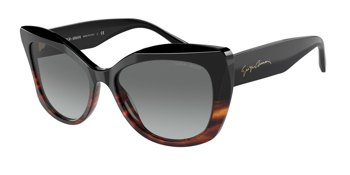 0AR8161 - Giorgio Armani - (Black/Striped Brown) Gradient Grey - 56 - 17 - 140 MM - Ardor Eyewear 8056597628372