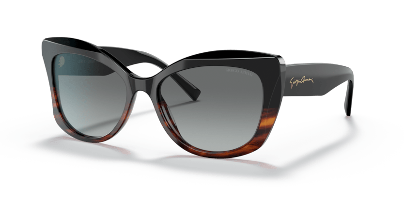 0AR8161 - Giorgio Armani - (Black/Striped Brown) Gradient Grey - 56 - 17 - 140 MM - Ardor Eyewear 8056597628372