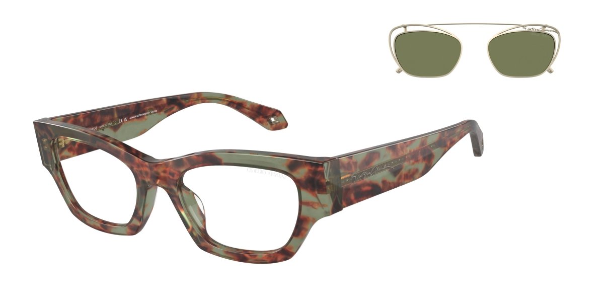 0AR8185U - Giorgio Armani - (Green Havana) Clear - 50 - 19 - 140 MM - Ardor Eyewear 8056597833066