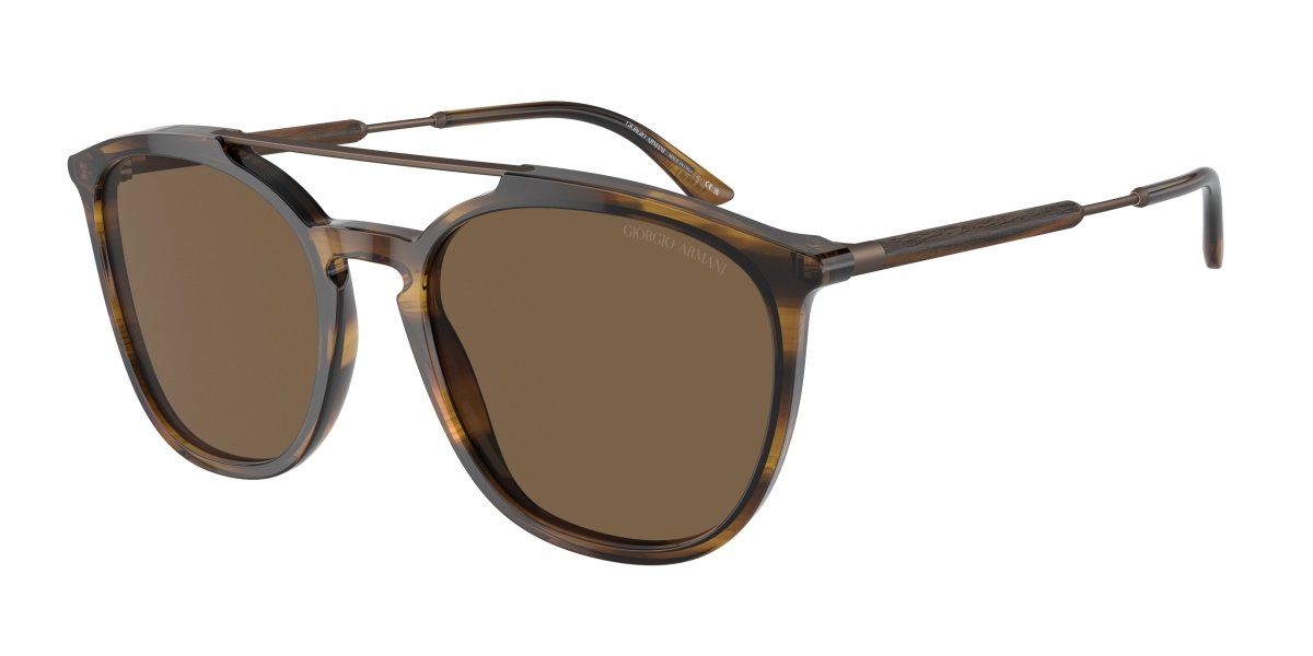 0AR8198 - Giorgio Armani - (Striped Brown) Dark Brown - 54 - 19 - 145 MM - Ardor Eyewear 8056597945332