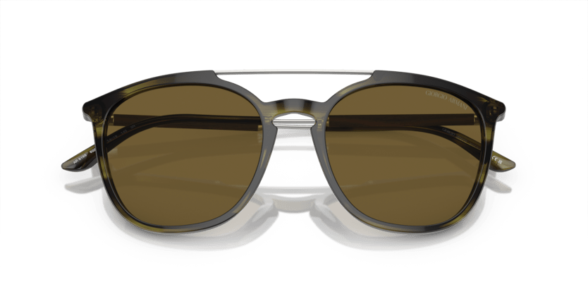 0AR8198 - Giorgio Armani - (Striped Green) Dark Brown - 54 - 19 - 145 MM - Ardor Eyewear 8056597945349