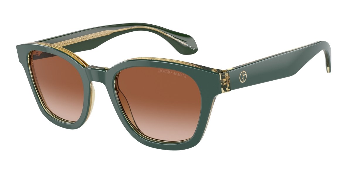 0AR8207 - Giorgio Armani - (Top Green/Olive Transparent) Gradient Brown - 50 - 21 - 145 MM - Ardor Eyewear 8056262046821