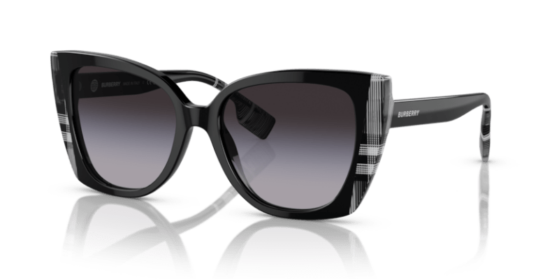Black/Check White Black - 0BE4393 8056597826341  Sunglasses Woman