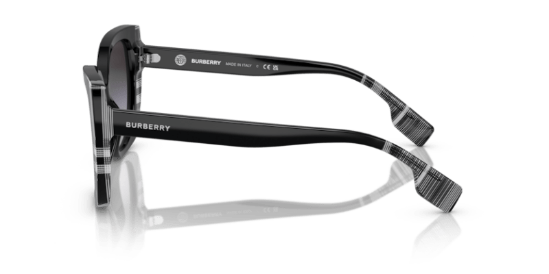 Black/Check White Black - 0BE4393 8056597826341  Sunglasses Woman