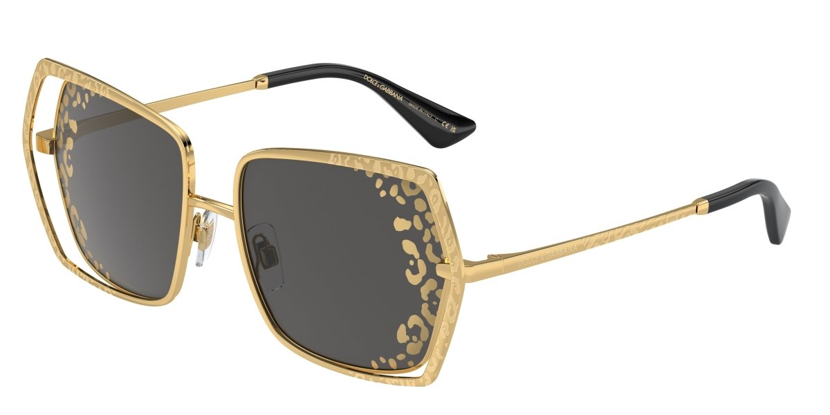 0DG2306 - Dolce & Gabbana - (Gold) Dark Grey Tampo Side Leopard G - 55 - 16 - 145 MM - Ardor Eyewear 8056262084267