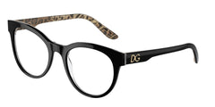 0DG3334 - Dolce & Gabbana - Black - (Top Black On Leo Brown 3299) - 52 - 20 - 145 MM - Ardor Eyewear 8056597693080