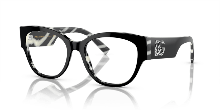 0DG3377 - Dolce & Gabbana - Black - (Black On Zebra 3372) - 51 - 18 - 145 MM - Ardor Eyewear 8056597947473