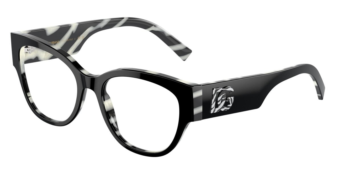 0DG3377 - Dolce & Gabbana - Black - (Black On Zebra 3372) - 51 - 18 - 145 MM - Ardor Eyewear 8056597947473