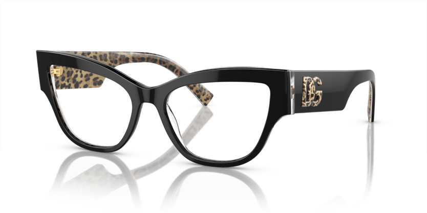 0DG3378 - Dolce & Gabbana - Black - (Black On Leo Brown 3299) - 53 - 17 - 145 MM - Ardor Eyewear 8056597948487