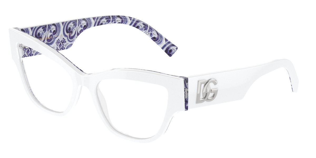 0DG3378 - Dolce & Gabbana - White On Blue Maiolica - 53MM - Ardor Eyewear 8056597948500