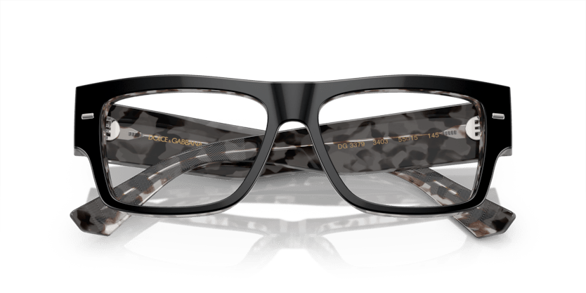 0DG3379 - Dolce & Gabbana - Black - (Black On Grey Havana 3403) - 53 - 15 - 145 MM - Ardor Eyewear 8056597945578