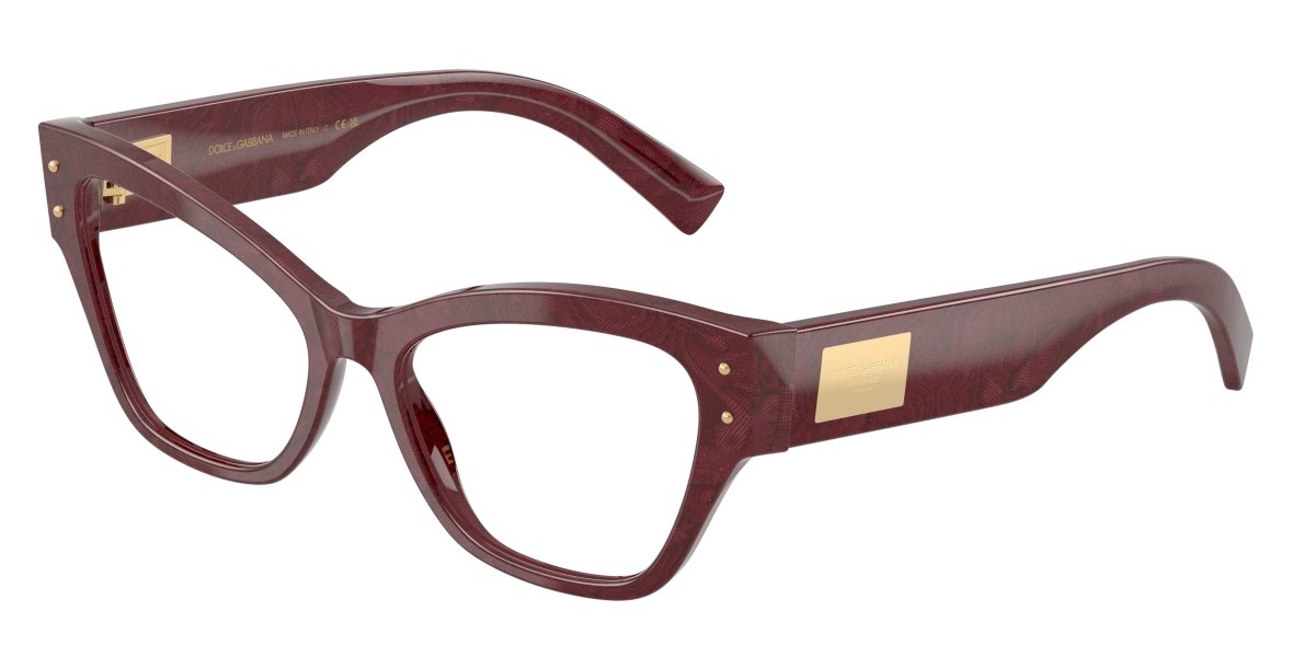 0DG3404 - Dolce & Gabbana - Multicolor - (Bordeaux Lace 3442) - 52 - 17 - 140 MM - Ardor Eyewear 8056262242933