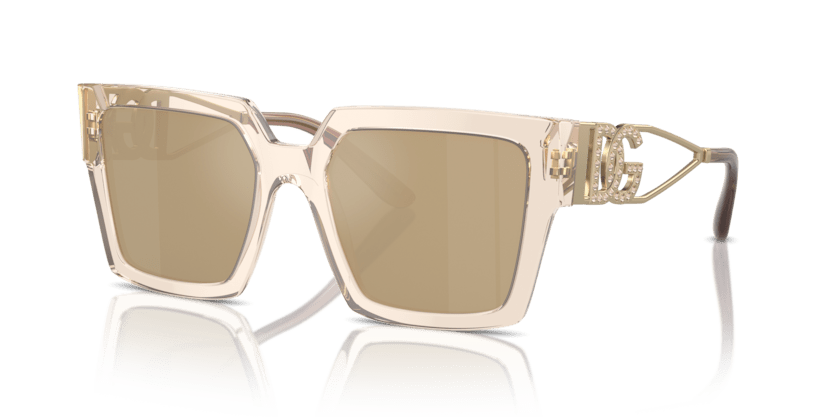 0DG4446B - Dolce & Gabbana - (Transparent Camel) Clear Mirror Real Yellow Gold - 53 - 19 - 145 MM - Ardor Eyewear 8056262076026