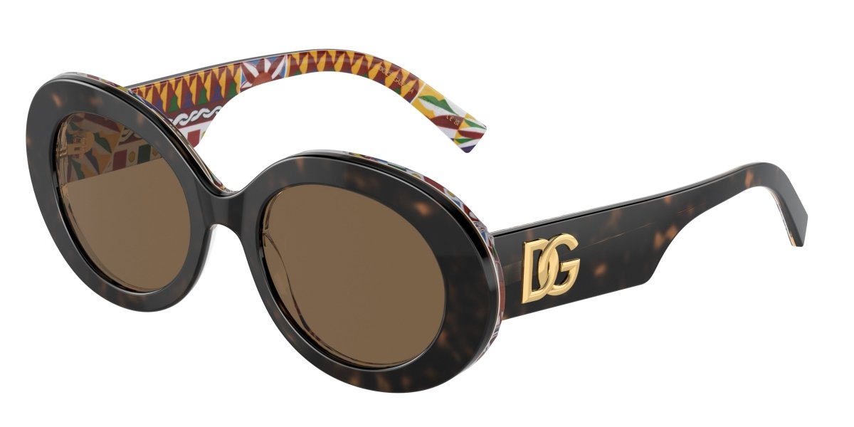 0DG4448 - Dolce & Gabbana - (Havana On White Barrow) Dark Brown - 51 - 20 - 145 MM - Ardor Eyewear 8056597947626