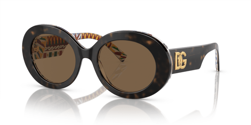 0DG4448 - Dolce & Gabbana - (Havana On White Barrow) Dark Brown - 51 - 20 - 145 MM - Ardor Eyewear 8056597947626