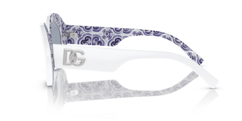 0DG4448 - Dolce & Gabbana - (White On Blue Maiolica) Light Blue Mirror Silver - 51 - 20 - 145 MM - Ardor Eyewear 8056597947633