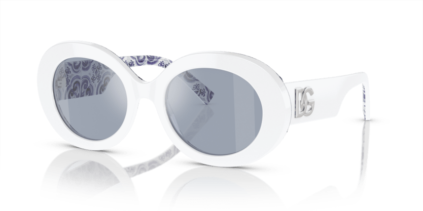 0DG4448 - Dolce & Gabbana - (White On Blue Maiolica) Light Blue Mirror Silver - 51 - 20 - 145 MM - Ardor Eyewear 8056597947633