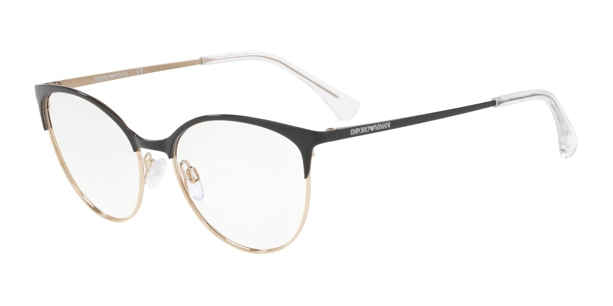 0EA1087 - Emporio Armani - Black - (Shiny Black & Pale Gold 3014) - 54 - 17 - 140 MM - Ardor Eyewear 8056597008501