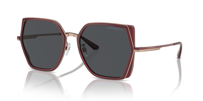 0EA2142D - Emporio Armani - (Shiny Rose Gold/Opal Bordeaux) Dark Grey - 56 - 19 - 145 MM - Ardor Eyewear 8056262084212