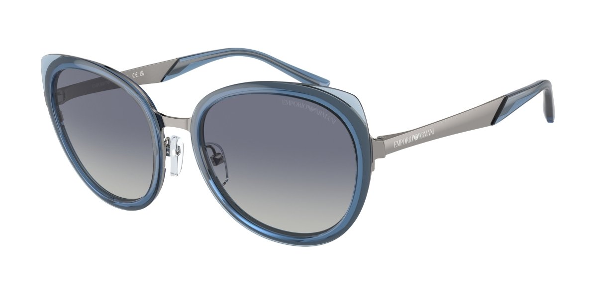 0EA2146 - Emporio Armani - (Shiny Gunmetal) Gradient Blue - 53 - 19 - 140 MM - Ardor Eyewear 8056597944311