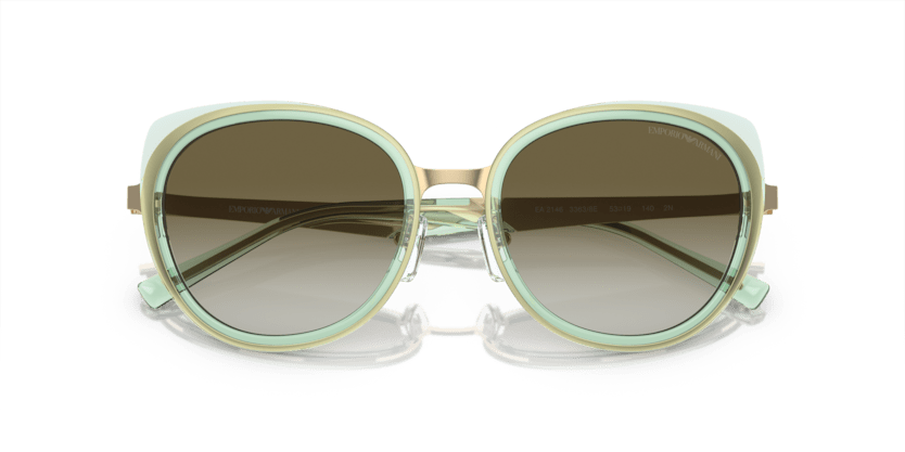 0EA2146 - Emporio Armani - (Shiny Pale Gold) Gradient Green - 53 - 19 - 140 MM - Ardor Eyewear 8056597944328