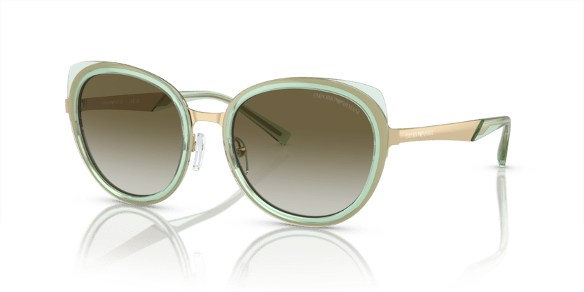 0EA2146 - Emporio Armani - (Shiny Pale Gold) Gradient Green - 53 - 19 - 140 MM - Ardor Eyewear 8056597944328