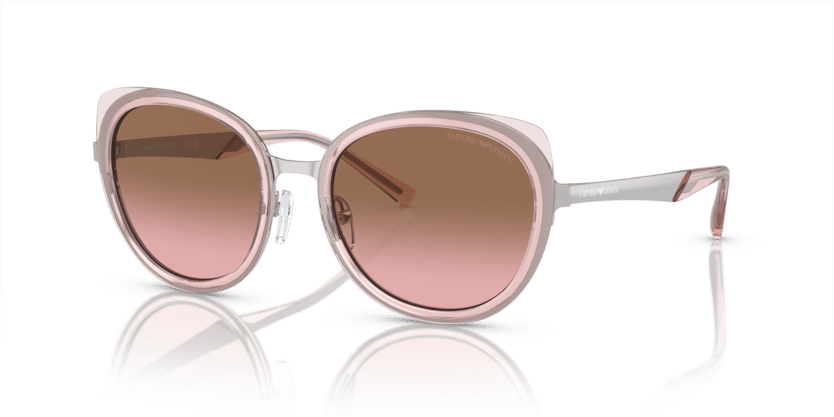 0EA2146 - Emporio Armani - (Shiny Silver) Pink Gradient Brown - 53 - 19 - 140 MM - Ardor Eyewear 8056597944335