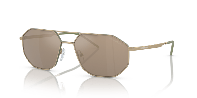 0EA2147 - Emporio Armani - (Matte Gold) Light Brown Mirror Dark Gold - 58 - 16 - 145 MM - Ardor Eyewear 8056597947282