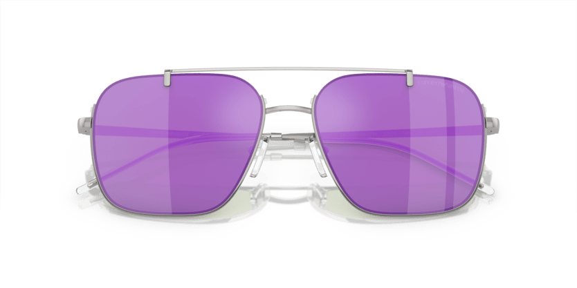 0EA2150 - Emporio Armani - (Shiny Silver) Grey Mirror Violet - 57 - 17 - 145 MM - Ardor Eyewear 8056597951890