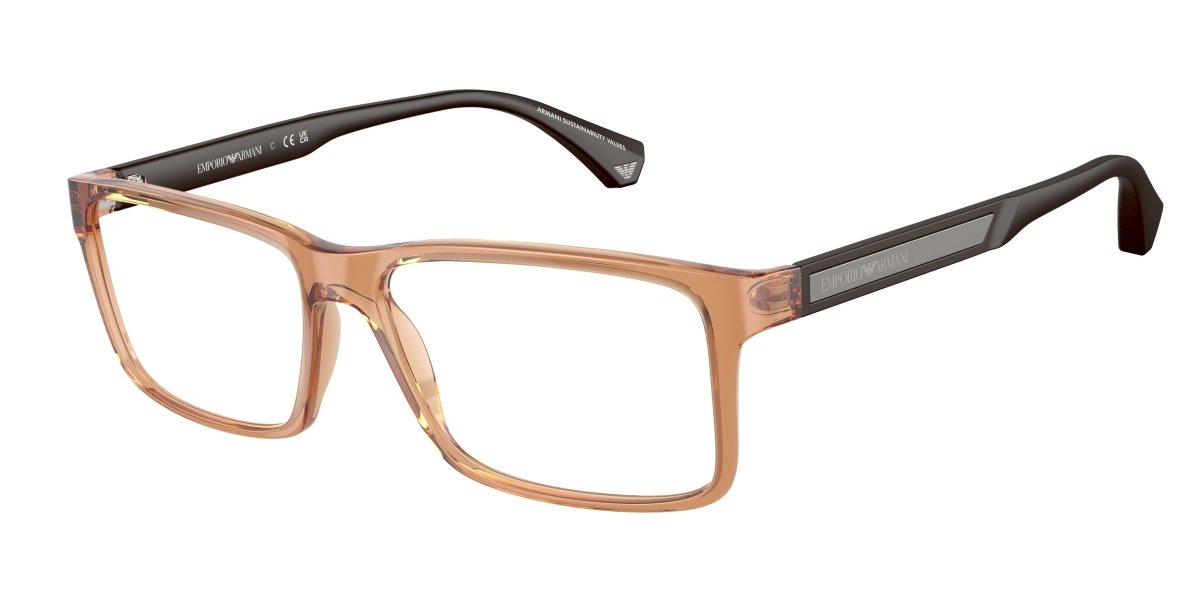 0EA3038 - Emporio Armani - Brown - (Shiny Transparent Brown 5044) - 54 - 16 - 140 MM - Ardor Eyewear 8056262082553