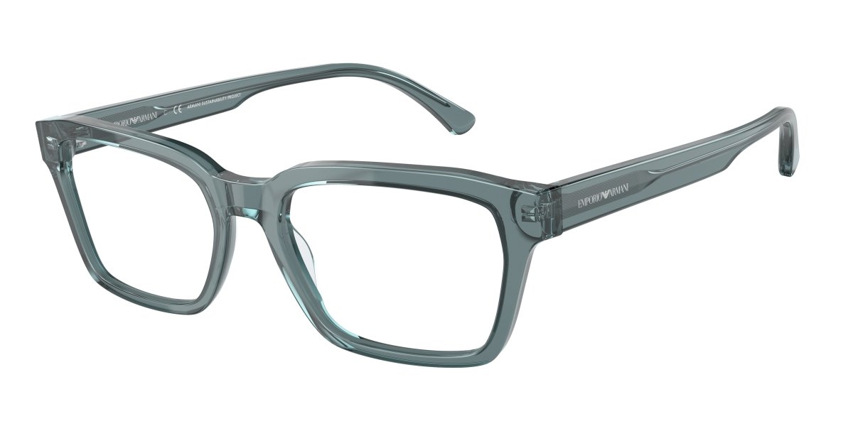 0EA3192 - Emporio Armani - Blue - (Shiny Transparent Blue 5911) - 53 - 18 - 145 MM - Ardor Eyewear 8056597613828