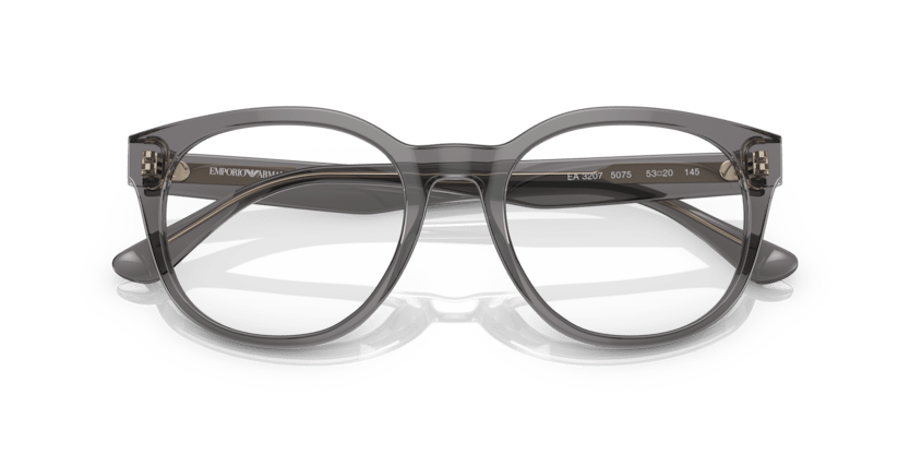 0EA3207 - Emporio Armani - Grey - (Shiny Transparent Grey 5075) - 51 - 20 - 145 MM - Ardor Eyewear 8056597765435