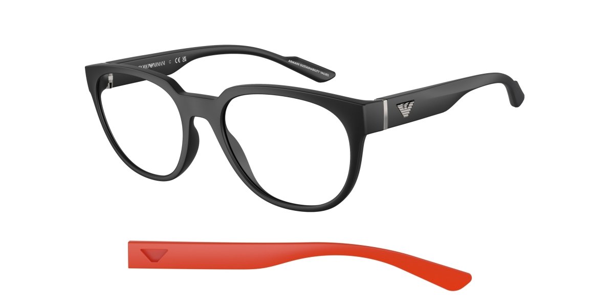 0EA3224 - Emporio Armani - Black - (Matte Black 5001) - 52 - 19 - 145 MM - Ardor Eyewear 8056597820103