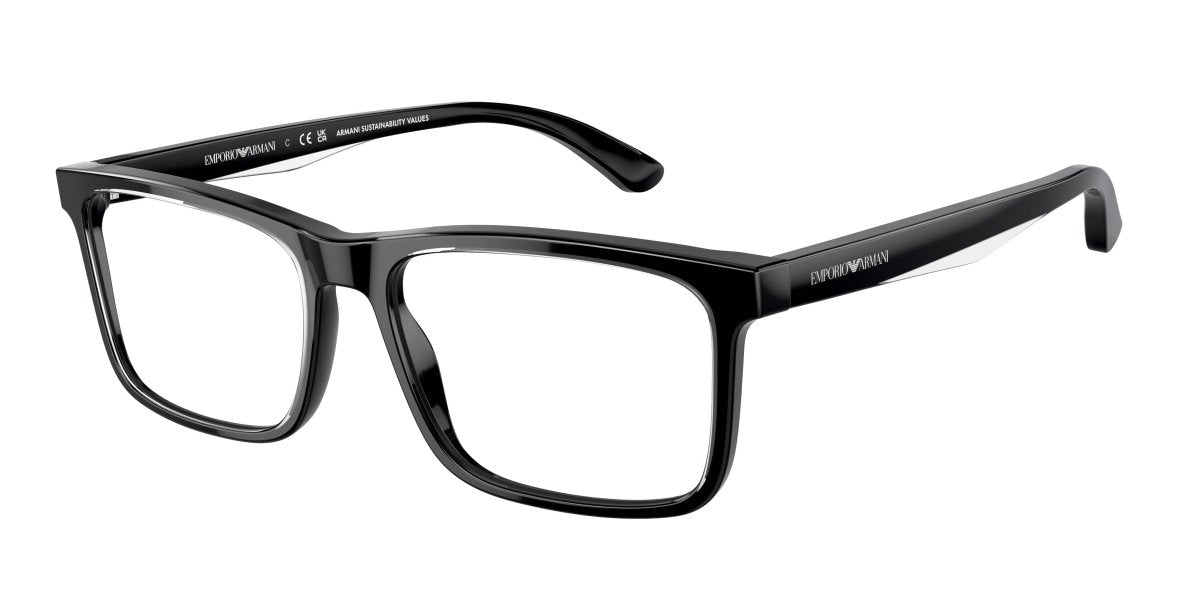 0EA3227 - Emporio Armani - Black - (Shiny Black/Top Crystal 6051) - 54 - 17 - 145 MM - Ardor Eyewear 8056597946902